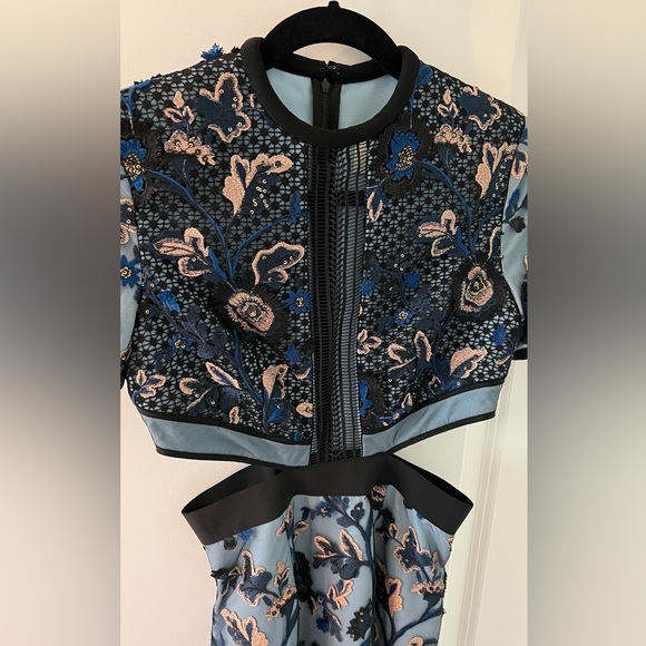 Self Portrait Florence Mini Cut Out Dress Blue Size 4 - Picture 4 of 13